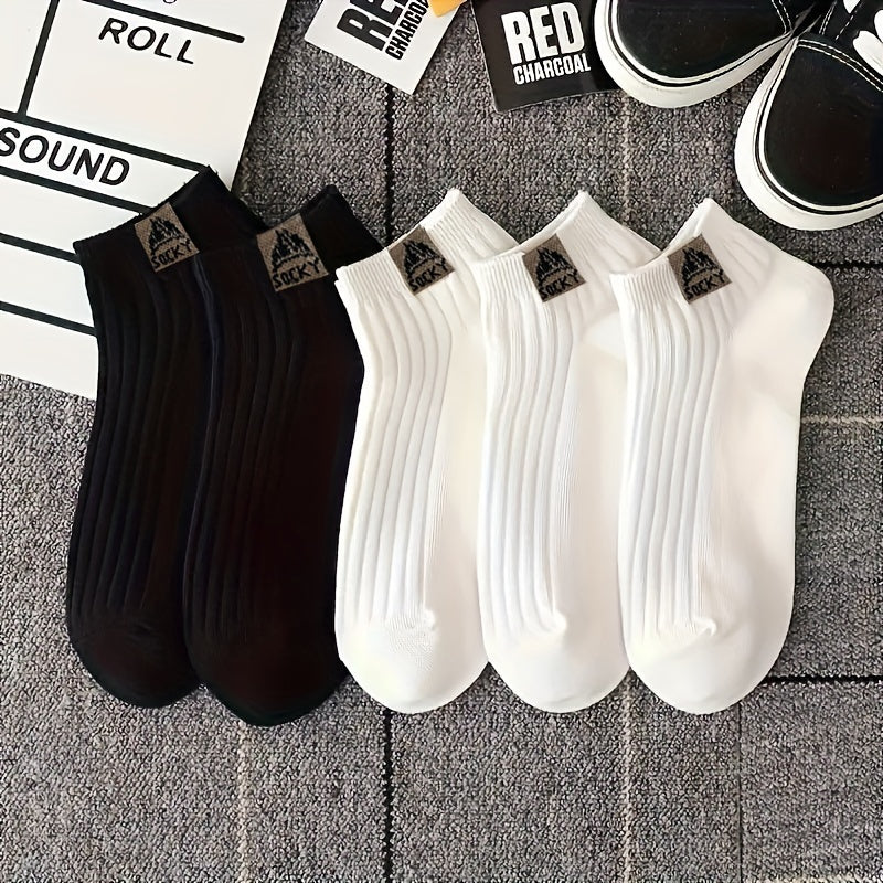 5 Pairs Unisex Simple Crew Socks