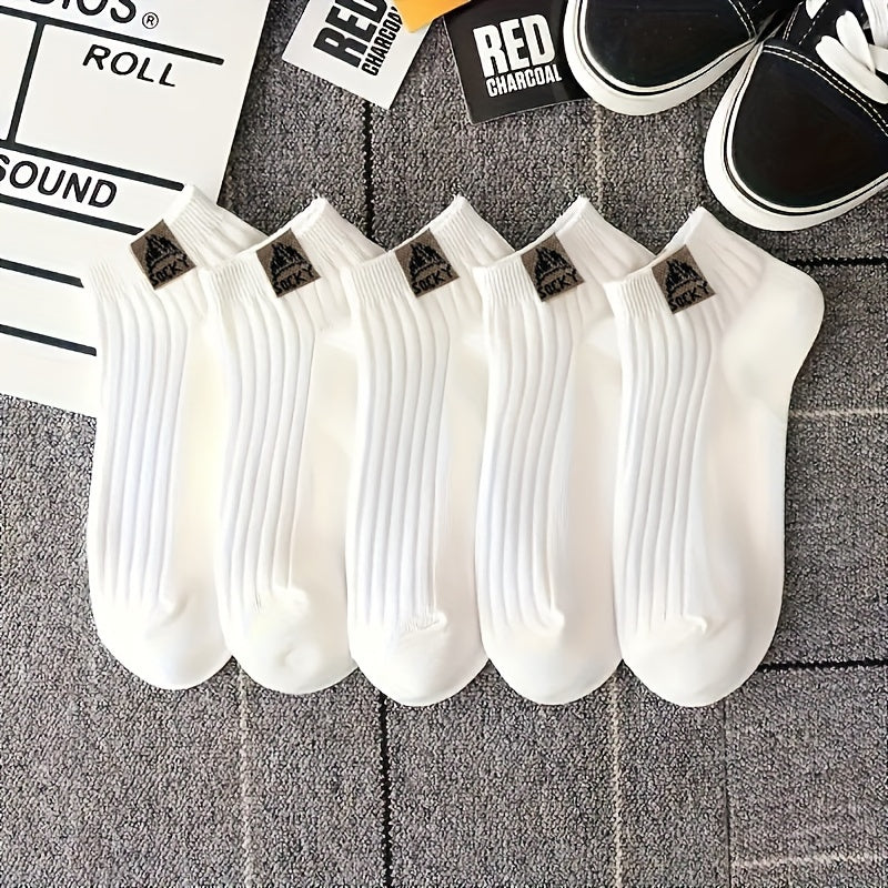 5 Pairs Unisex Simple Crew Socks