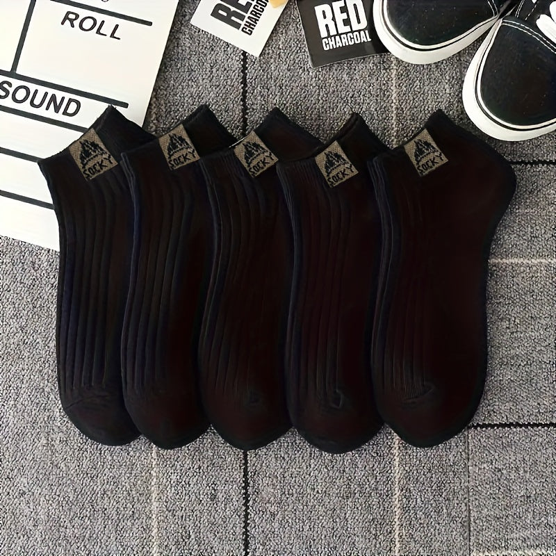 5 Pairs Unisex Simple Crew Socks