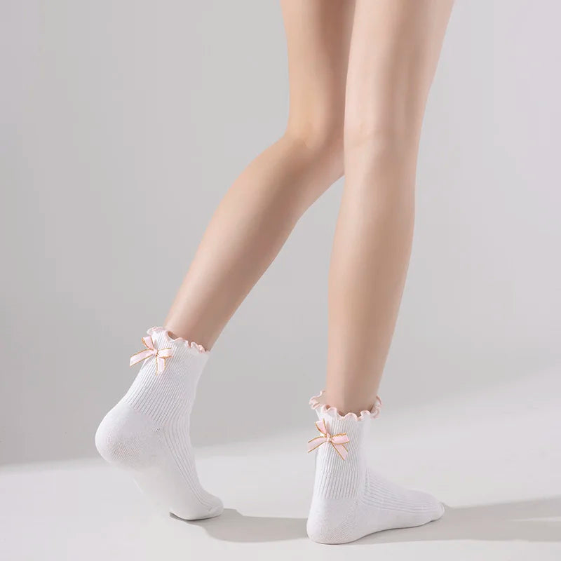 Non Slip Socks Fashion Ruffle Bowknot