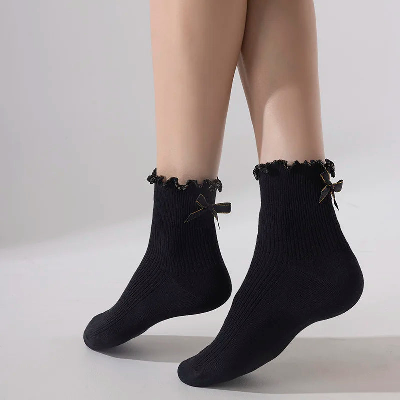 Non Slip Socks Fashion Ruffle Bowknot