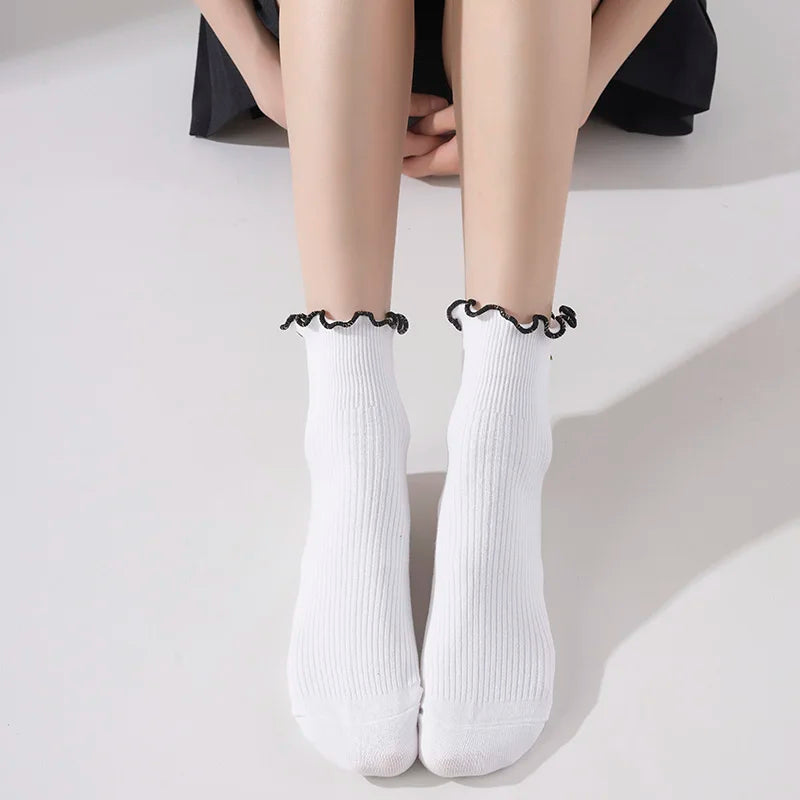 Non Slip Socks Fashion Ruffle Bowknot