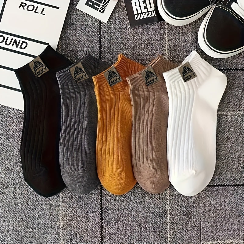 5 Pairs Unisex Simple Crew Socks