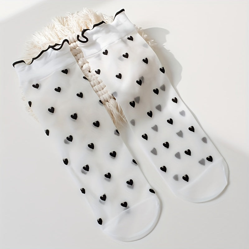 4 Pairs Cotton Blend Fashion Crew Socks