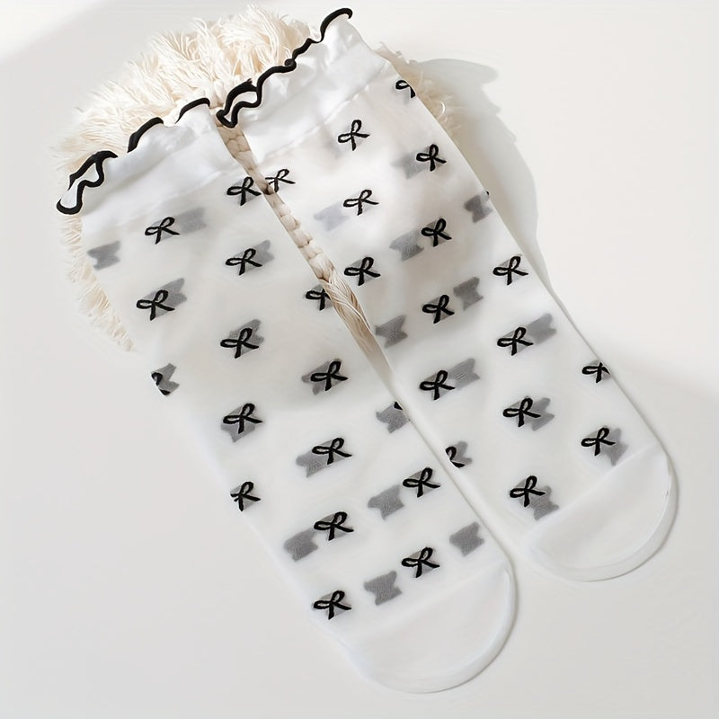 4 Pairs Cotton Blend Fashion Crew Socks