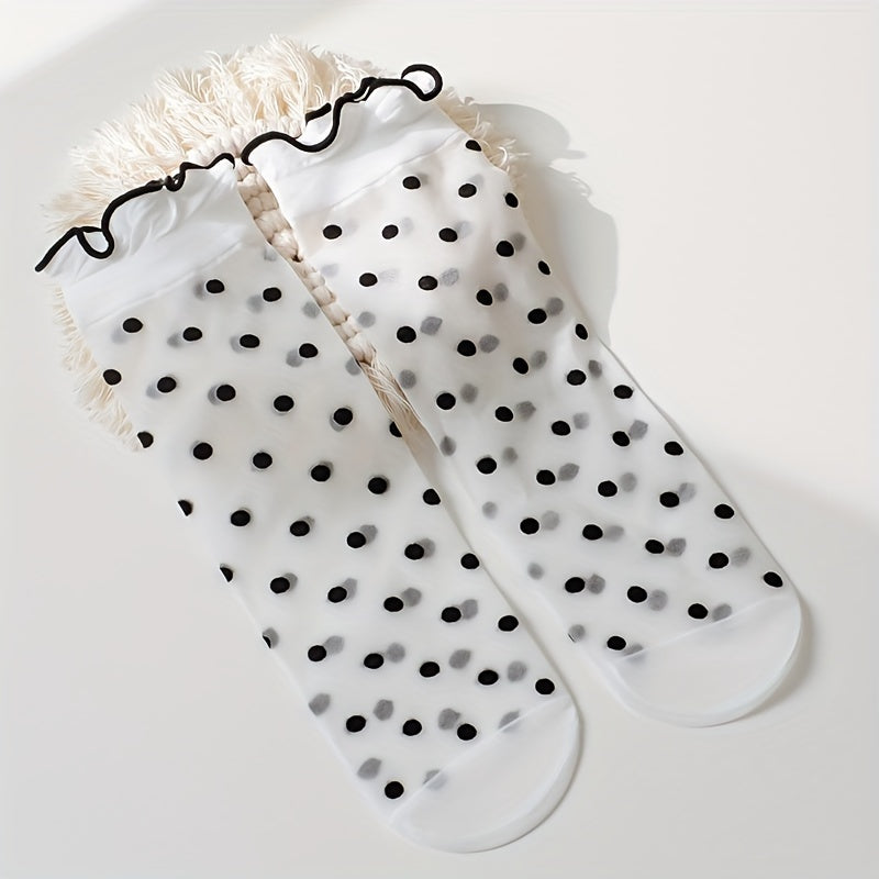 4 Pairs Cotton Blend Fashion Crew Socks