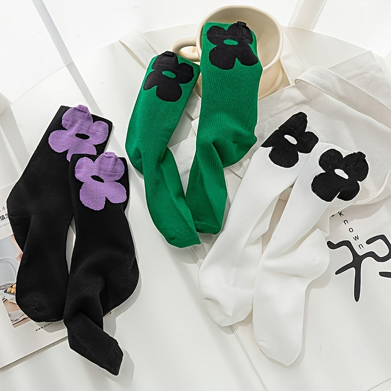 3 Pairs  Breathable Mid Tube Socks\