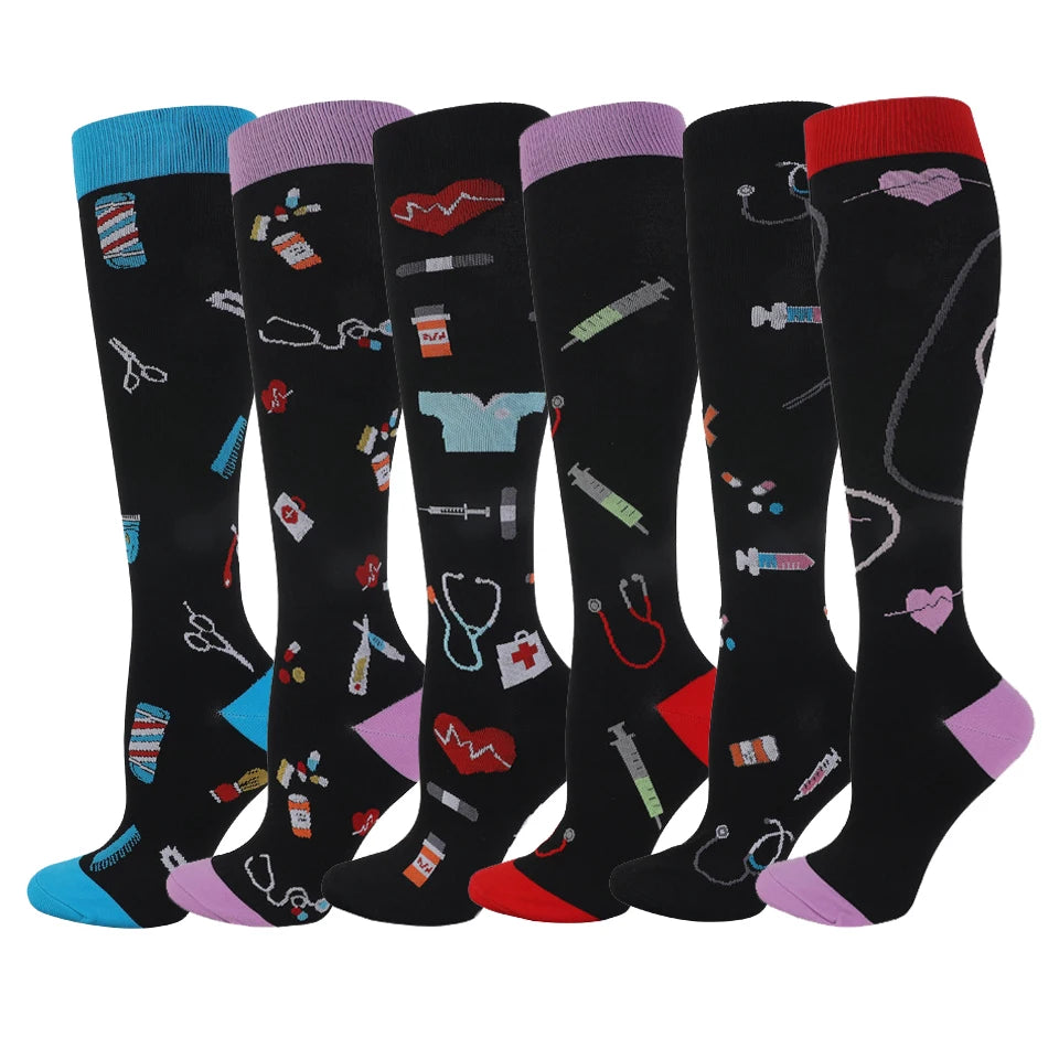 FUN Knee High Nurse Compression Socks