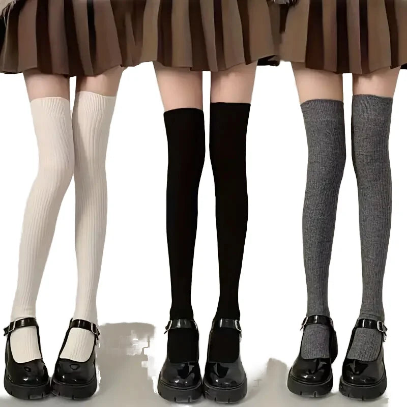 100% Cotton Knee Length Knitted socks