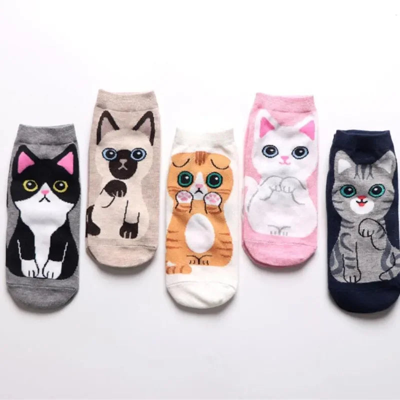 5/10 Pairs cat ankle socks
